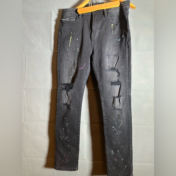 Cult of Individuality Jeans Mens 36 x 32 black Punk Super Skinny